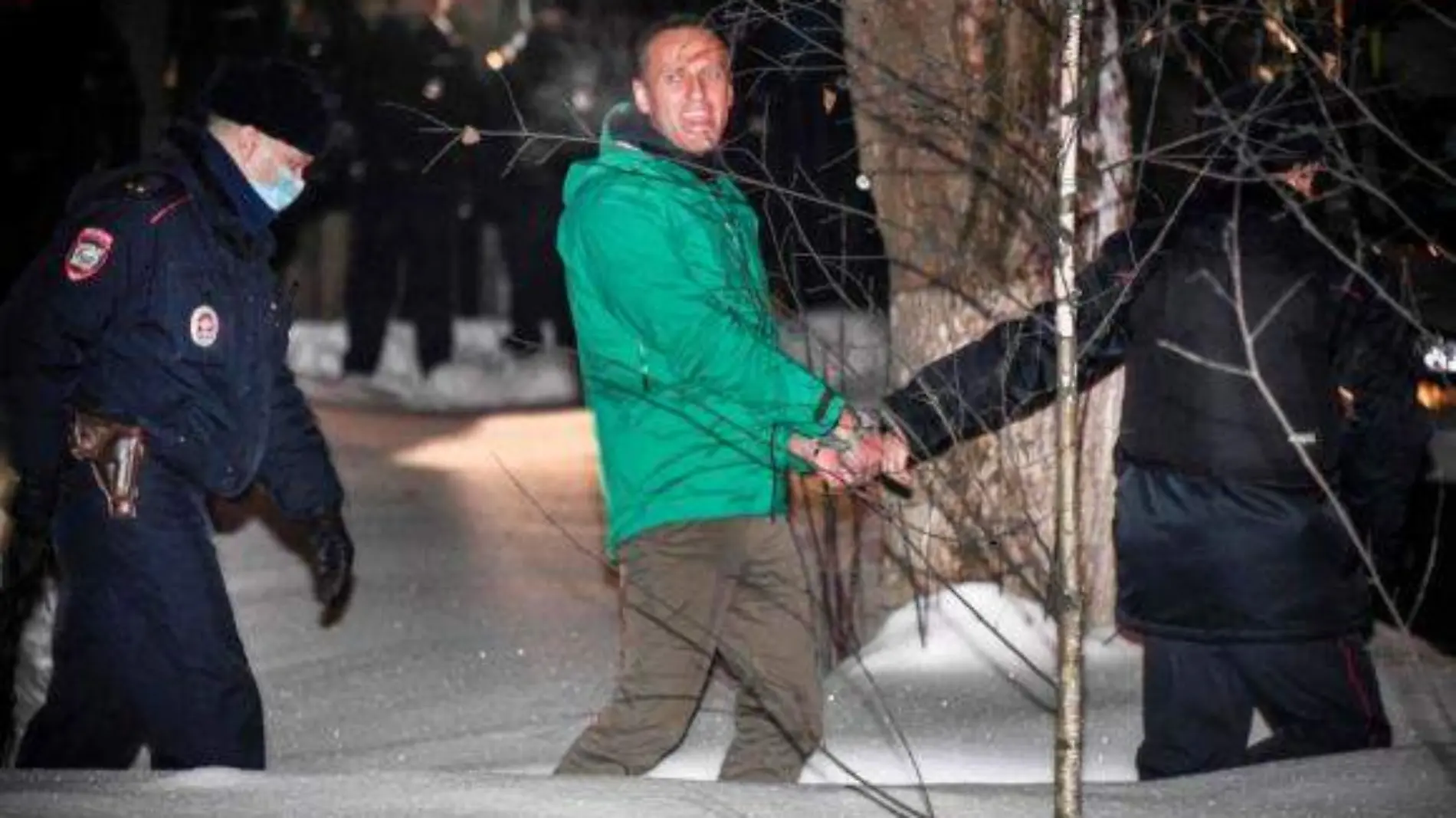 Navalni, detenido. AFP